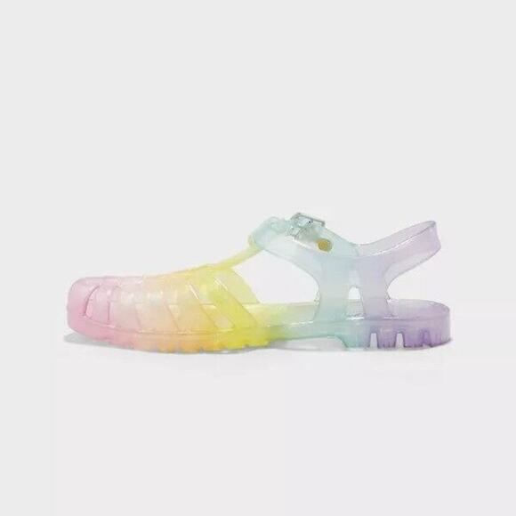 Kids' Girls' Summer Jelly Sandals Adjustable Buckle Strap Multicolor Cat & Jack - Picture 2 of 4